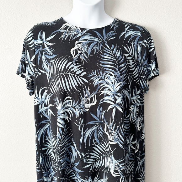 J. Jill Wearver Collection Tropical‎ Palm Leaf Short Sleeve Pullover Dress XL - Picture 2 of 8